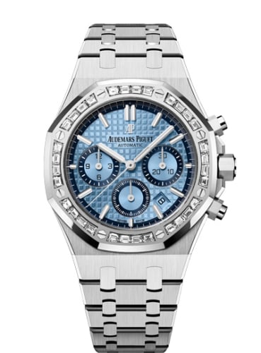 Audemars Piguet Royal Oak Chronograph 38 White Gold / Diamond / Light Blue