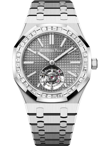 Audemars Piguet Royal Oak Self-Winding Flying Tourbillon White Gold - Baguette / Grey
