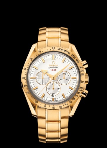 Omega Speedmaster Broad Arrow 1957 Yellow Gold / Silver / Bracelet