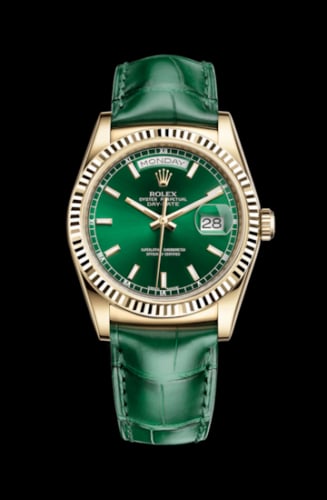 Rolex Day-Date 36 Yellow Gold / Strap / Green