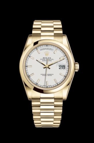 Rolex Day-Date 36 Yellow Gold Domed / President / White