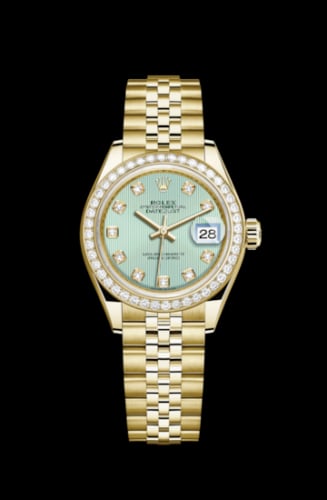 Rolex Lady-Datejust 28 Yellow Gold Diamond / Jubilee / Green Diamond