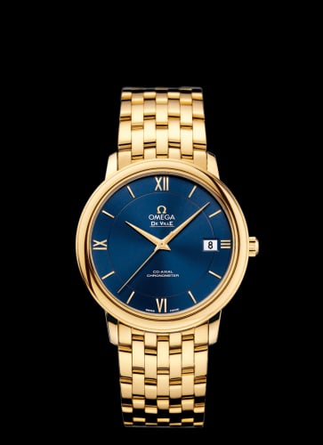 Omega De Ville Prestige Co-Axial 36.8 Yellow Gold / Blue / Bracelet
