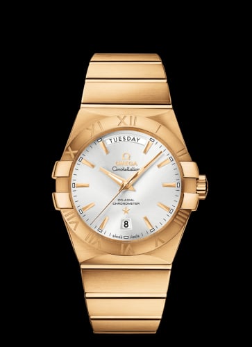 Omega Constellation Co-Axial 38 Day-Date Yellow Gold / Silver
