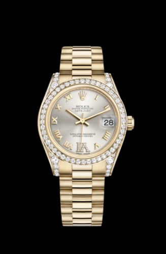 Rolex Datejust 31 Yellow Gold Diamond / President / Silver Roman