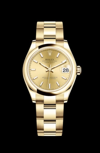 Rolex Datejust 31 Yellow Gold / Domed / Champagne / Oyster