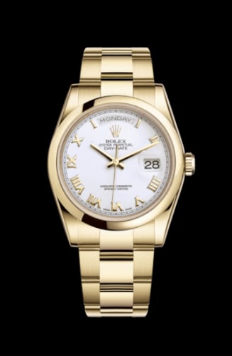 Rolex Day-Date 36 Yellow Gold Domed / Oyster / White Roman