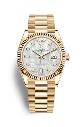Rolex Day-Date 36 Yellow Gold / Fluted / MOP-Diamond / President