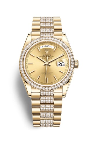 Rolex Day-Date 36 Yellow Gold / Diamond / Champagne / President-Diamond