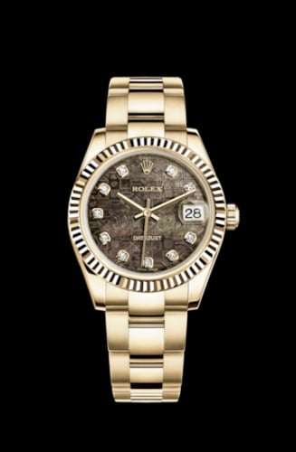 Rolex Datejust 31 Yellow Gold Fluted / Oyster / Black MOP Computer