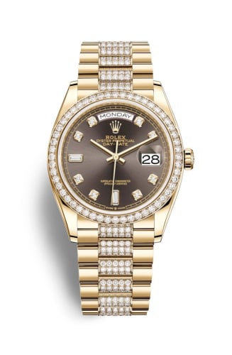 Rolex Day-Date 36 Yellow Gold / Diamond / Dark Grey - Diamond / President - Diamond
