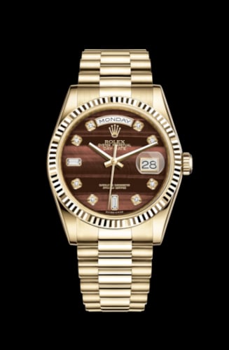 Rolex Day-Date 36 Yellow Gold Fluted / President / Bull's Eye