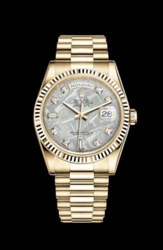 Rolex Day-Date 36 Yellow Gold Fluted / President / Meteorite