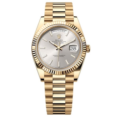 Rolex Day-Date 40 Yellow Gold - Fluted / Silver