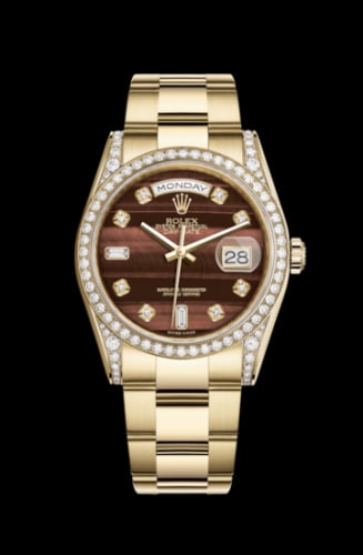 Rolex Day-Date 36 Yellow Gold Diamonds / Oyster / Bull's Eye