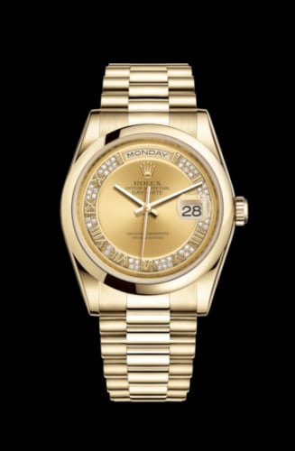 Rolex Day-Date 36 Yellow Gold Domed / President / Champagne Roman