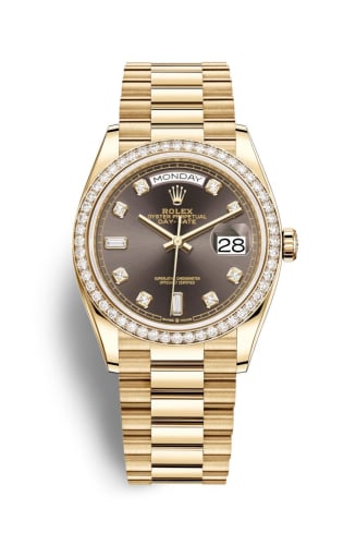 Rolex Day-Date 36 Yellow Gold / Diamond / Dark Grey-Diamond / President