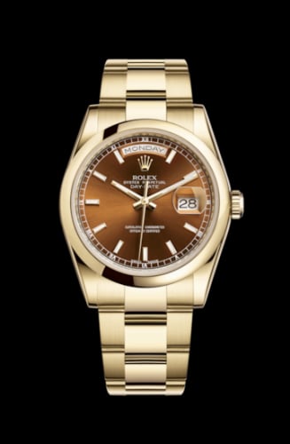 Rolex Day-Date 36 Yellow Gold Domed / Oyster / Cognac