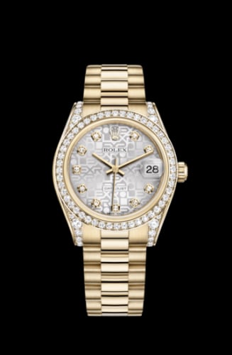 Rolex Datejust 31 Yellow Gold Diamond / President / Silver Computer