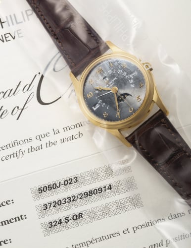 Patek Philippe Perpetual Calendar 5050 Yellow Gold / Slate Breguet