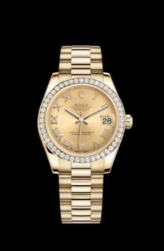 Rolex Datejust 31 Yellow Gold Diamond / President / Champagne Roman