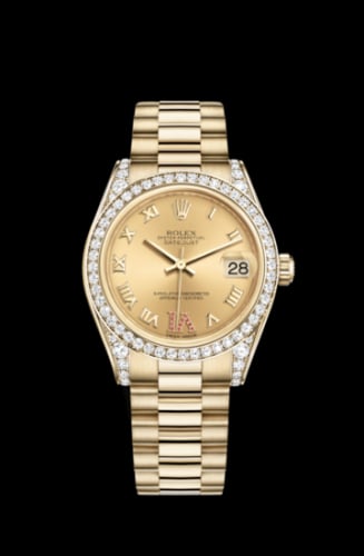 Rolex Datejust 31 Yellow Gold Diamond / President / Champagne Roman
