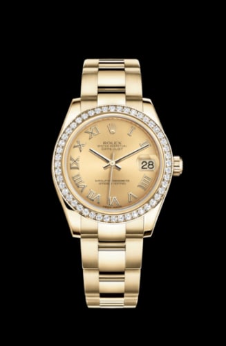 Rolex Datejust 31 Yellow Gold Diamond / Oyster / Champagne Roman