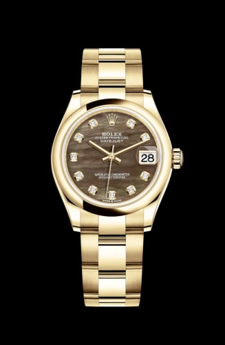 Rolex Datejust 31 Yellow Gold / Domed / Black MOP / Oyster