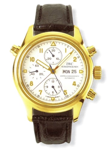 IWC Schaffhausen Pilot's Watch Doppelchronograph Yellow Gold / White / English