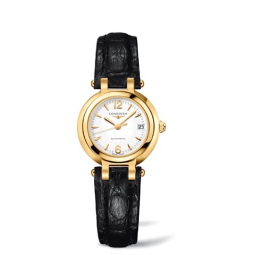 Longines PrimaLuna Automatic 26.5 Yellow Gold Leather Arabic