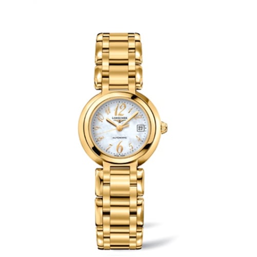 Longines PrimaLuna Automatic 26.5 Yellow Gold Funky MOP