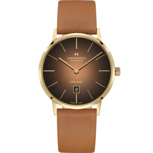 Hamilton Intra-Matic 42 Yellow Gold / Brown