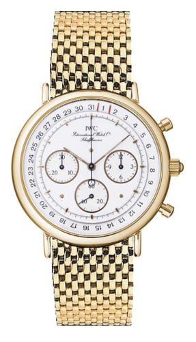 IWC Schaffhausen Portofino Chronograph MecaQuartz Yellow Gold / White / Bracelet