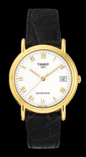 Tissot Carson Automatic 35.5 Yellow Gold / White / Strap