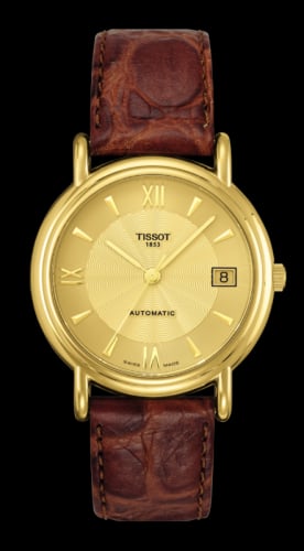Tissot Carson Automatic 35.5 Yellow Gold / Champagne / Strap