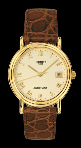 Tissot Carson Automatic 35.5 Yellow Gold / Champagne / Strap