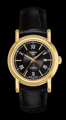 Tissot Carson Automatic 29.7 Yellow Gold / Black / Strap