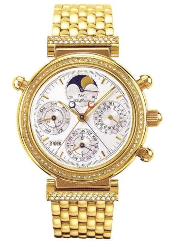 IWC Schaffhausen Da Vinci Perpetual Rattrapante Yellow Gold / Diamond / Silver / German / Bracelet