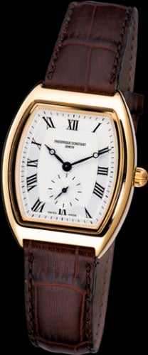 Frederique Constant Art Deco Tonneau Small Second Yellow Gold / Silver