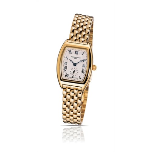 Frederique Constant Art Deco Tonneau Small Second Yellow Gold / Silver / Bracelet