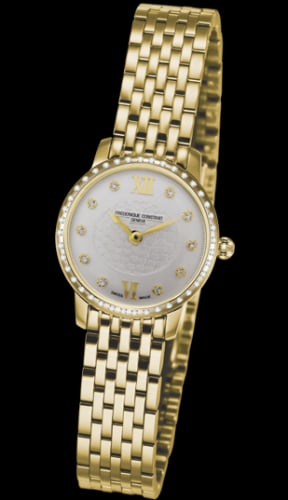 Frederique Constant Slimline Mini Yellow Gold - Diamond / Silver / Bracelet