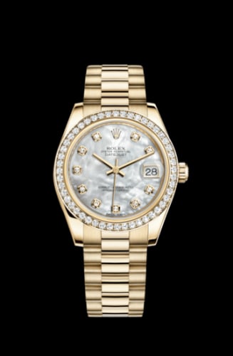Rolex Datejust 31 Yellow Gold Diamond / President / MOP
