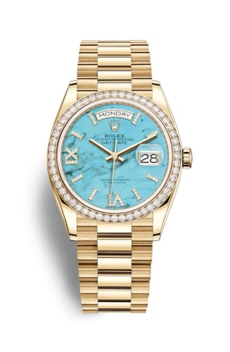 Rolex Day-Date 36 Yellow Gold / Diamond / Turquoise / President
