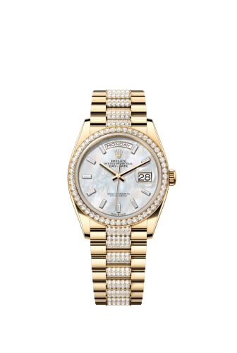 Rolex Day-Date 36 Yellow Gold - Baguette / MOP - Diamond / President - Diamond