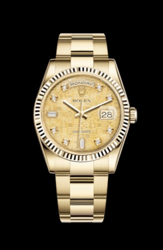 Rolex Day-Date 36 Yellow Gold Fluted / Oyster / Champagne MOP Computer