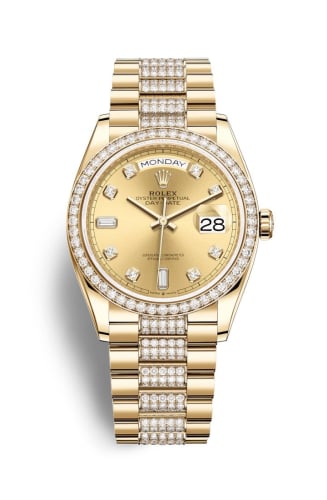Rolex Day-Date 36 Yellow Gold / Diamond / Champagne - Diamond / President - Diamond