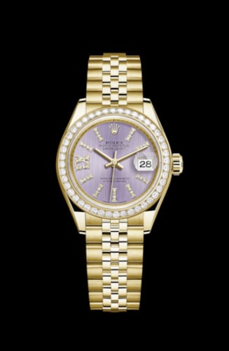 Rolex Lady-Datejust 28 Yellow Gold Diamond / Jubilee / Lilac Diamonds