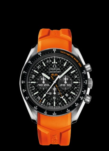Omega Speedmaster HB-SIA Co-Axial GMT Titanium / Black Carbon / Orange Rubber