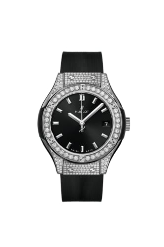 Hublot Classic Fusion 33 Titanium - Pavé / Black / Alligator