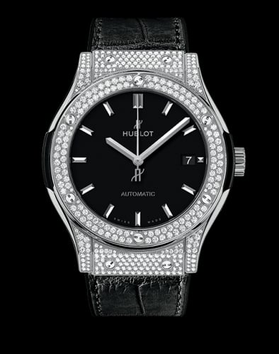 Hublot Classic Fusion 45 Titanium Pavé / Black / Diamond